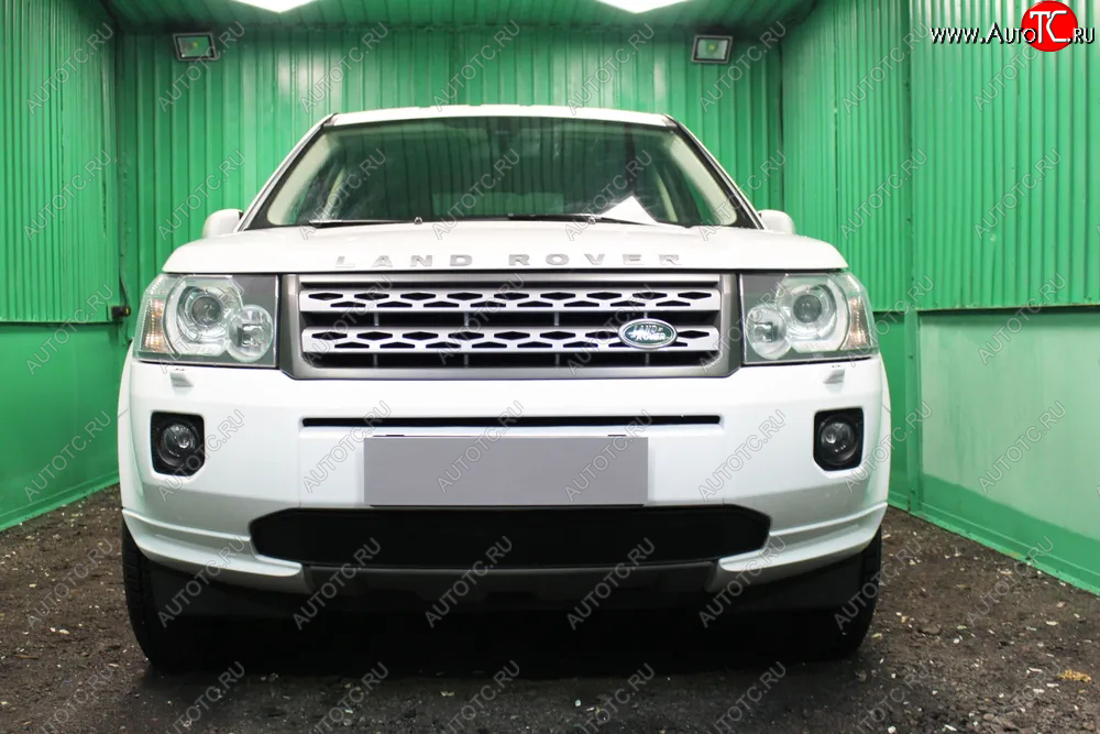 3 899 р. Защитная сетка в бампер (низ, ячейка 3х7 мм) Alfeco Стандарт Land Rover Freelander L359 1-ый рестайлинг (2010-2012) (Чёрная)  с доставкой в г. Набережные‑Челны