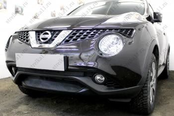 2 659 р. Защита радиатора (середина) Стрелка11 Стандарт  Nissan Juke  1 YF15 (2014-2020) рестайлинг (черная)  с доставкой в г. Набережные‑Челны. Увеличить фотографию 2