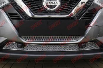 3 899 р. Защита радиатора (низ 2 части) Стрелка11 Стандарт  Nissan Qashqai  2 (2017-2022) J11 рестайлинг (черная)  с доставкой в г. Набережные‑Челны. Увеличить фотографию 2