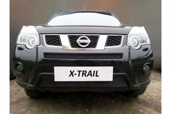 3 399 р. Защита радиатора (низ) Стрелка11 Стандарт Nissan X-trail 2 T31 рестайлинг (2010-2015) (черная)  с доставкой в г. Набережные‑Челны. Увеличить фотографию 2