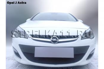 3 779 р. Защита радиатора Стрелка11 Стандарт  Opel Astra  J (2012-2017) седан рестайлинг, универсал рестайлинг, хэтчбек 5 дв.  рестайлинг (черная)  с доставкой в г. Набережные‑Челны. Увеличить фотографию 2