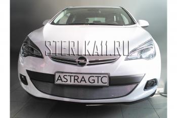 3 279 р. Защита радиатора Стрелка11 Стандарт  Opel Astra  J GTC (2011-2018) (хром)  с доставкой в г. Набережные‑Челны. Увеличить фотографию 2