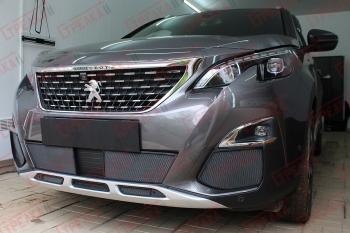 5 299 р. Защита радиатора (низ, середина 5 частей) Стрелка11 Стандарт  Peugeot 3008  2 (2016-2024) (черные)  с доставкой в г. Набережные‑Челны. Увеличить фотографию 3