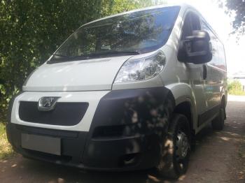 2 689 р. Защита радиатора (середина) Стрелка11 Стандарт  Peugeot Boxer  250 (2006-2014) (черная)  с доставкой в г. Набережные‑Челны. Увеличить фотографию 2