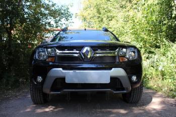 3 099 р. Защита радиатора (верх) Стрелка11 Стандарт Renault Duster HS рестайлинг (2015-2021) (черная)  с доставкой в г. Набережные‑Челны. Увеличить фотографию 3