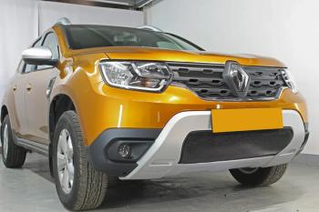 3 599 р. Защита радиатора (верх, 4 части) Стрелка11 Стандарт  Renault Duster  HM (2020-2024) (черная)  с доставкой в г. Набережные‑Челны. Увеличить фотографию 4