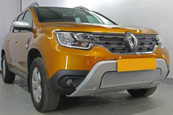 3 779 р. Защита радиатора (верх, 4 части) Стрелка11 Стандарт  Renault Duster  HM (2020-2024) (хром)  с доставкой в г. Набережные‑Челны. Увеличить фотографию 3