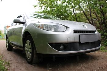 2 399 р. Защита радиатора (верх) Стрелка11 Стандарт Renault Fluence дорестайлинг (2010-2012) (черная)  с доставкой в г. Набережные‑Челны. Увеличить фотографию 2