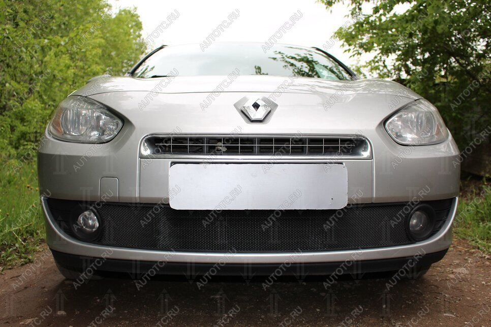 2 399 р. Защита радиатора (верх) Стрелка11 Стандарт Renault Fluence дорестайлинг (2010-2012) (черная)  с доставкой в г. Набережные‑Челны