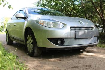 2 479 р. Защита радиатора (верх) Стрелка11 Стандарт    Renault Fluence (2010-2012) дорестайлинг (хром)  с доставкой в г. Набережные‑Челны. Увеличить фотографию 2