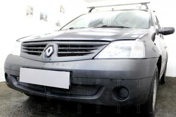 3 299 р. Защита радиатора (низ) Стрелка11 Стандарт  Renault Logan  1 (2004-2010) дорестайлинг (черная)  с доставкой в г. Набережные‑Челны. Увеличить фотографию 2