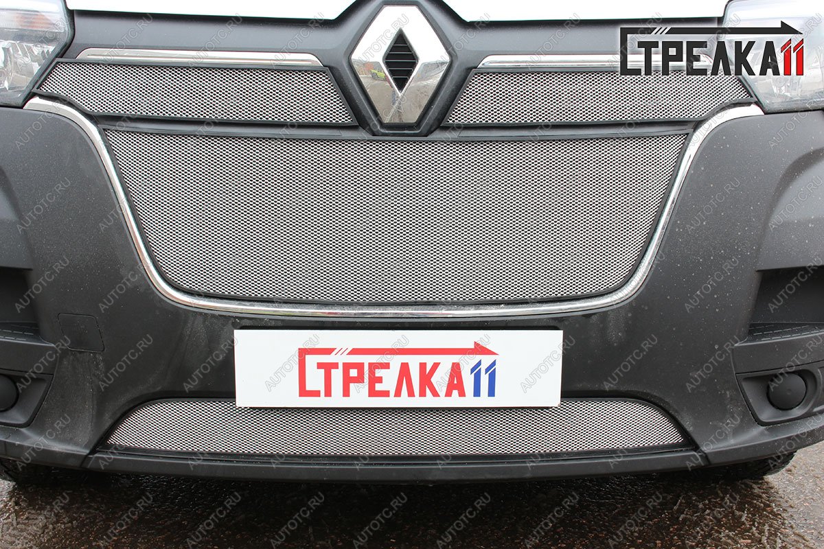 9 799 р. Защита радиатора (4 части) Стандарт  Renault Master  FV,JV (2019-2024) фургон 2-ой рестайлинг (хром)  с доставкой в г. Набережные‑Челны