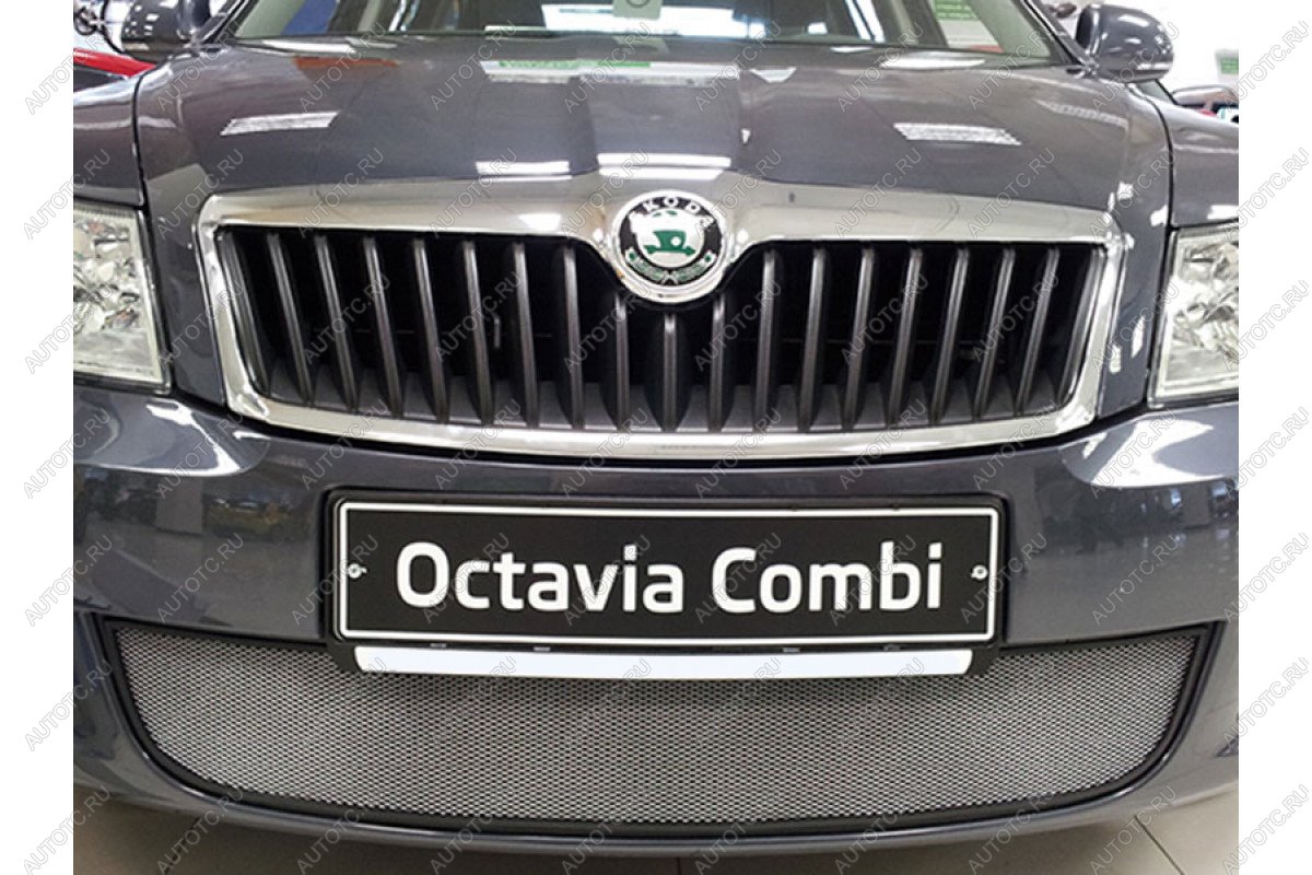 3 699 р. Защита радиатора Стрелка11 Стандарт  Skoda Octavia  A5 (2008-2013) лифтбэк рестайлинг, рестайлинг универсал (хром)  с доставкой в г. Набережные‑Челны