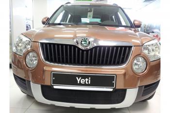 2 899 р. Защита радиатора Стрелка11 Стандарт  Skoda Yeti (2009-2013) (черная)  с доставкой в г. Набережные‑Челны. Увеличить фотографию 2