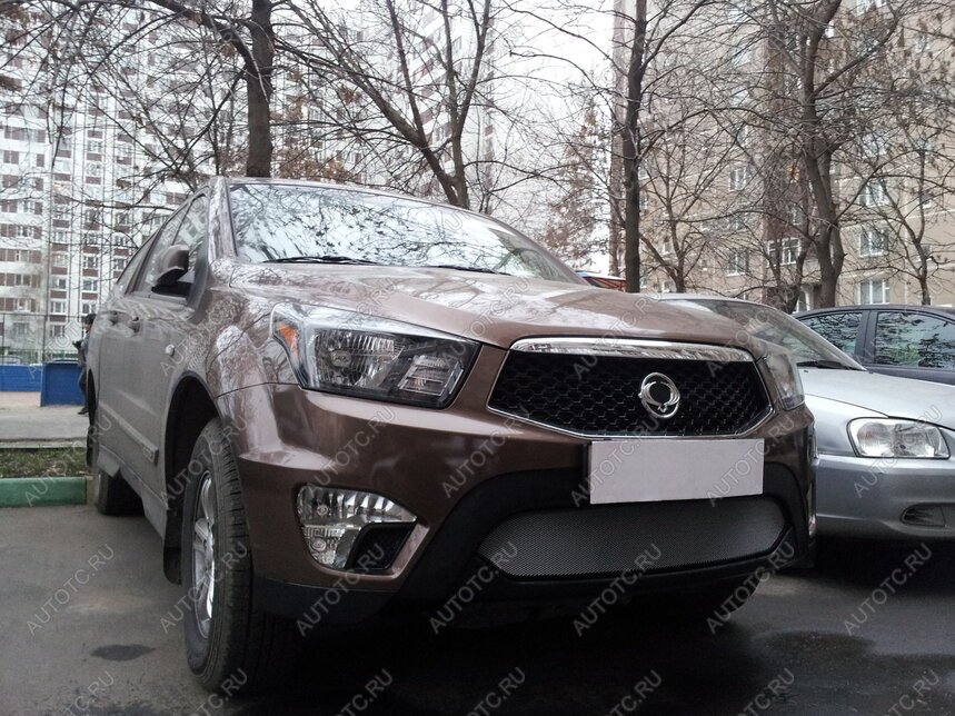 3 279 р. Защита радиатора Стрелка11 Стандарт  SSANGYONG Actyon Sport (2012-2024) (хром)  с доставкой в г. Набережные‑Челны