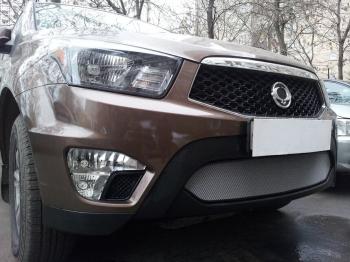 3 279 р. Защита радиатора Стрелка11 Стандарт  SSANGYONG Actyon Sport (2012-2024) (хром)  с доставкой в г. Набережные‑Челны. Увеличить фотографию 2