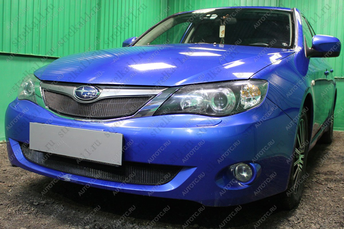 2 799 р. Защита радиатора (верх) (V1.5) Стрелка11 Стандарт Subaru Impreza GE седан (2007-2012) (черная)  с доставкой в г. Набережные‑Челны