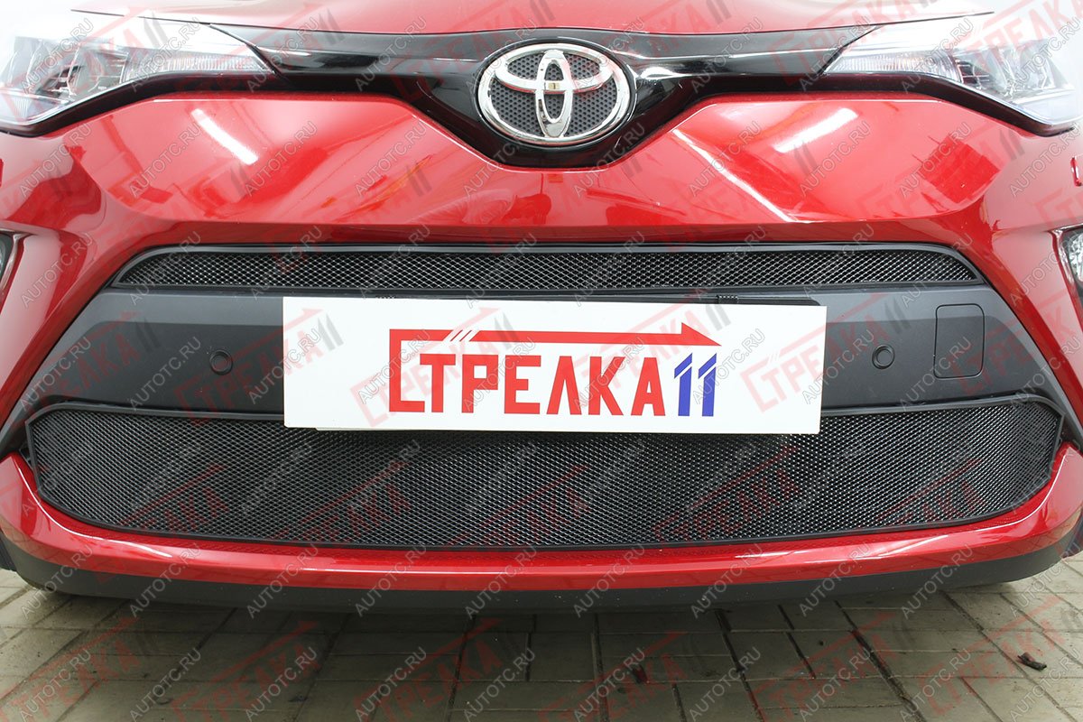 3 179 р. Защита радиатора (низ) Стрелка11 Стандарт  Toyota C-HR  NGX10, ZGX10 (2019-2024) рестайлинг (черная)  с доставкой в г. Набережные‑Челны