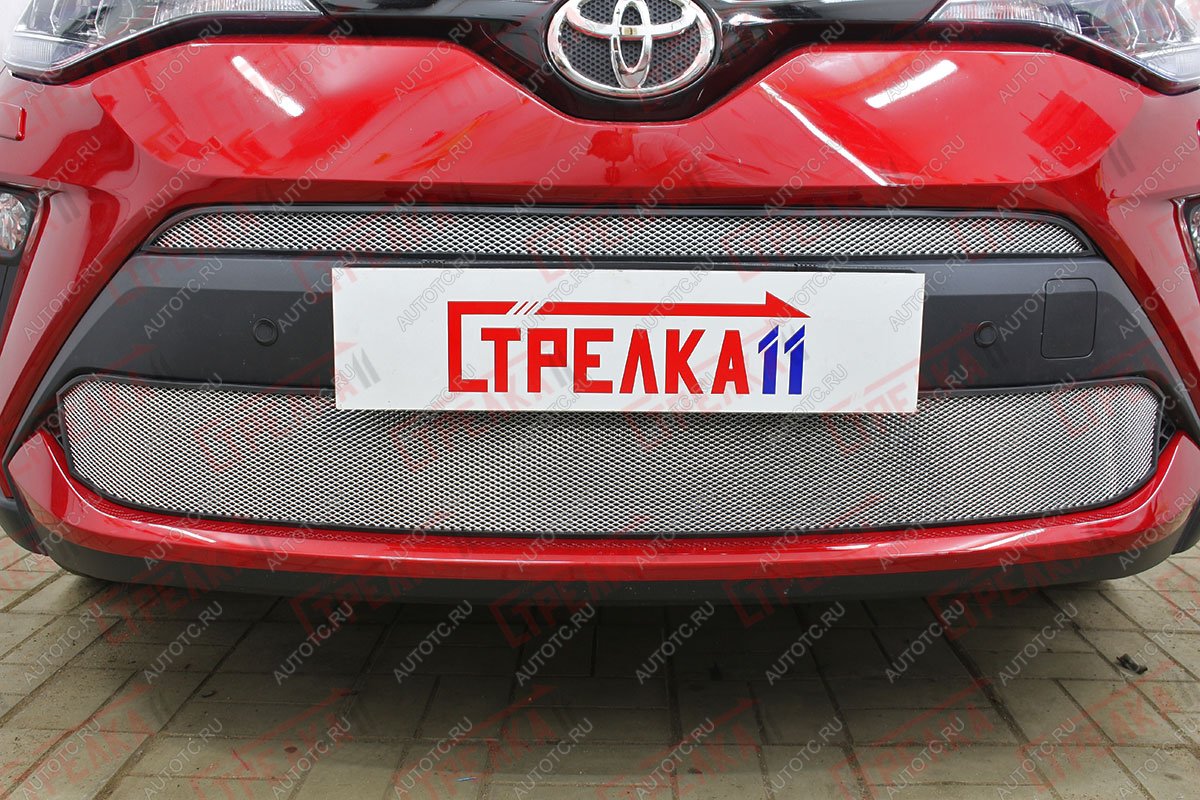 3 299 р. Защита радиатора (низ) Стрелка11 Стандарт  Toyota C-HR  NGX10, ZGX10 (2019-2024) рестайлинг (хром)  с доставкой в г. Набережные‑Челны