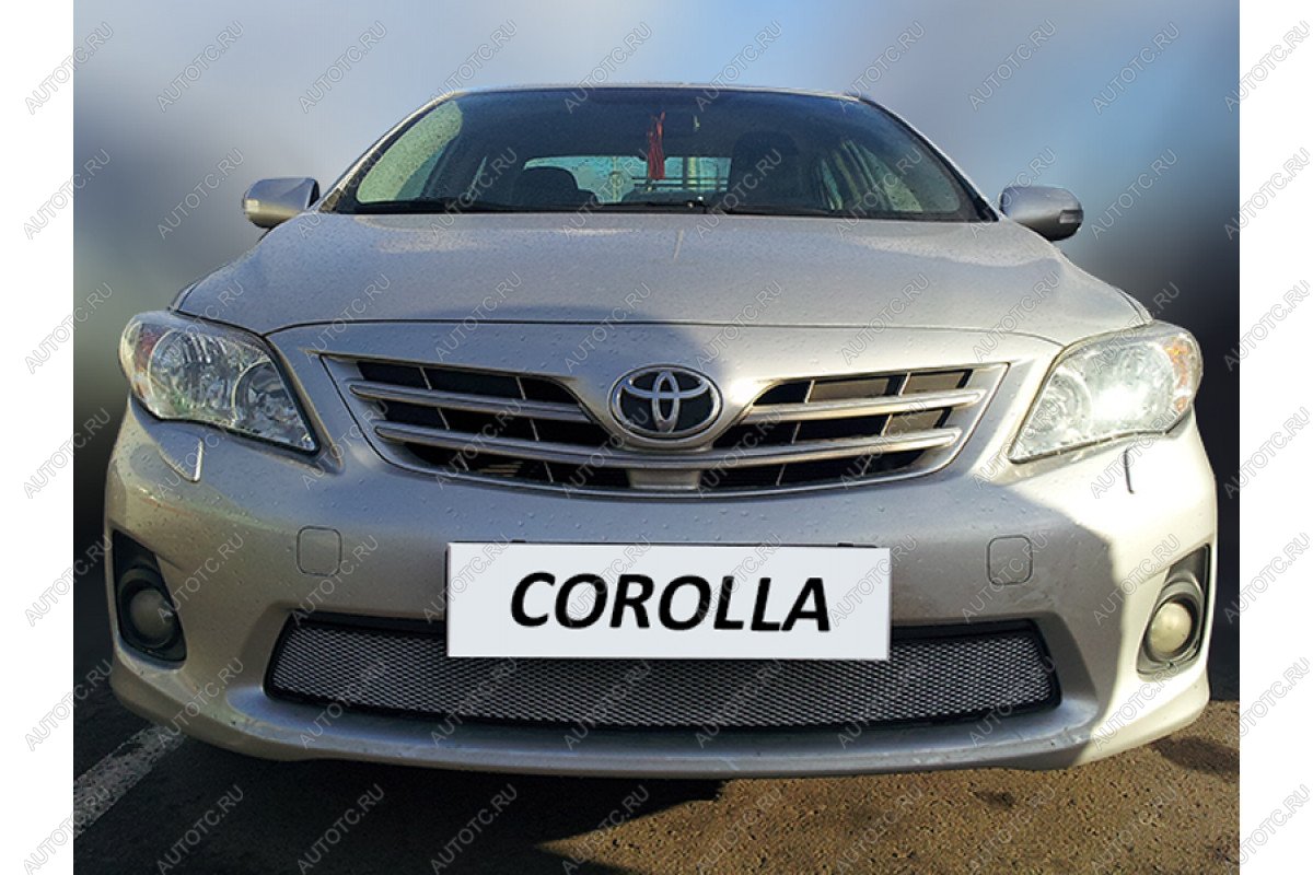 3 779 р. Защита радиатора Стрелка11 Стандарт  Toyota Corolla ( E140,  E150) (2009-2013) седан рестайлинг, седан рестайлинг (хром)  с доставкой в г. Набережные‑Челны