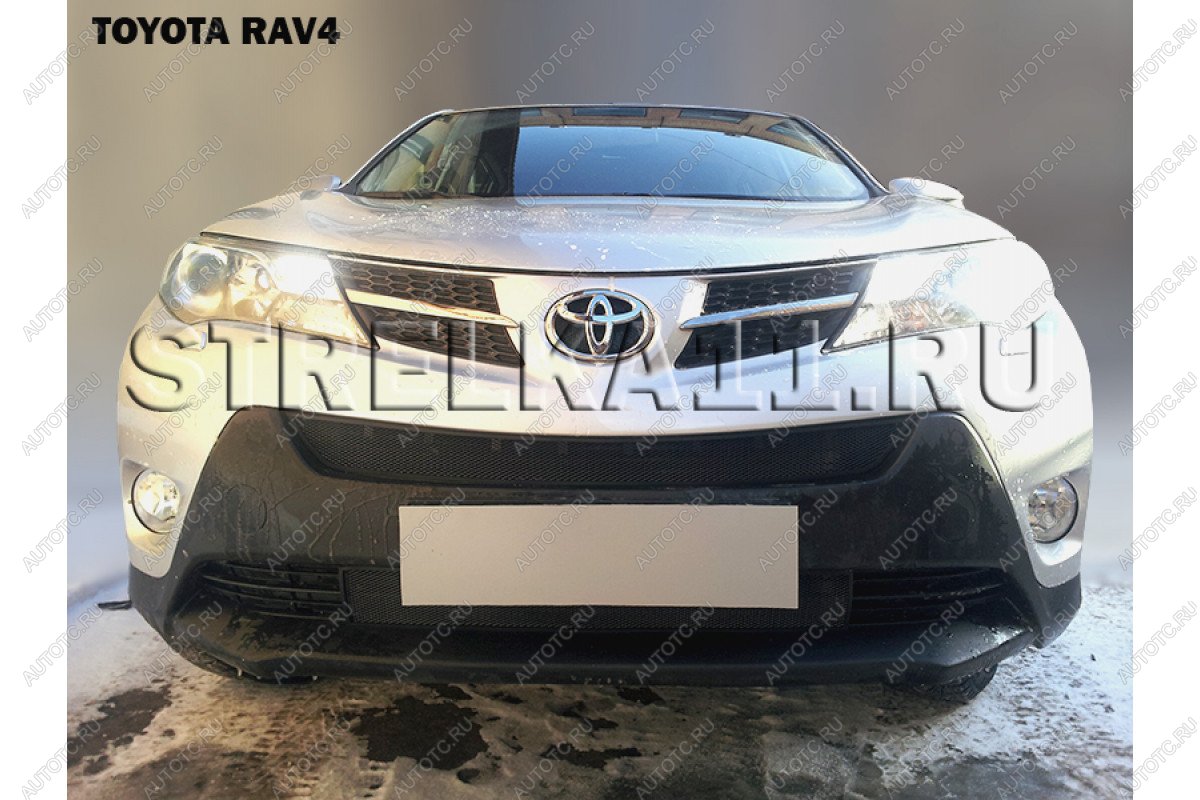 3 589 р. Защита радиатора (верх) Стрелка11 Стандарт Toyota RAV4 XA40 5 дв. дорестайлинг (2012-2015) (черная)  с доставкой в г. Набережные‑Челны