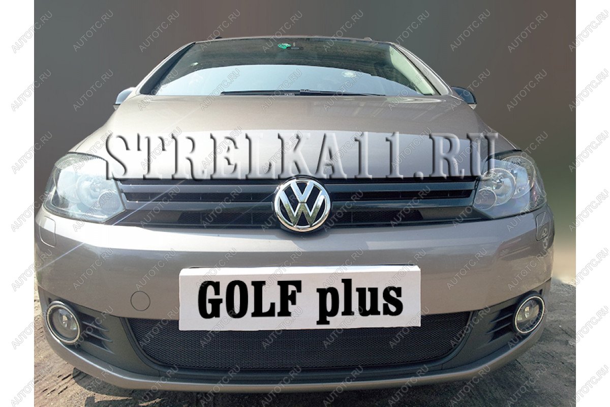 3 399 р. Защита радиатора Стрелка11 Стандарт  Volkswagen Golf Plus  6 (2009-2014) (черная)  с доставкой в г. Набережные‑Челны