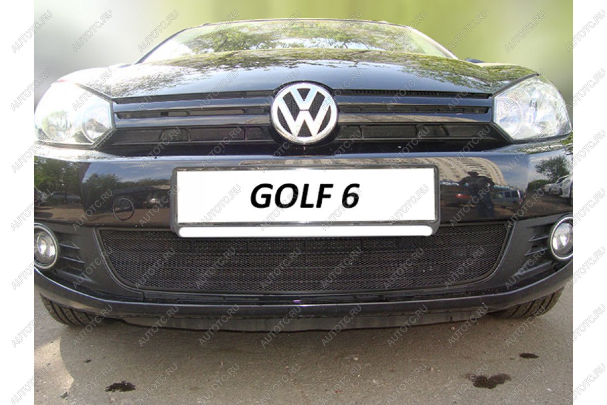 2 899 р. Защита радиатора Стрелка11 Стандарт  Volkswagen Golf  6 (2008-2014) хэтчбэк 5 дв. (черная)  с доставкой в г. Набережные‑Челны