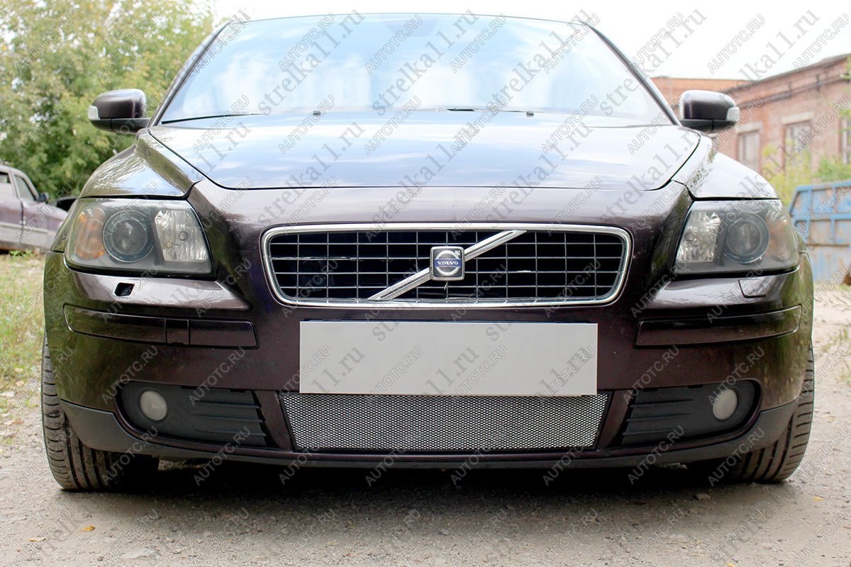 2 799 р. Защита радиатора (низ) Стрелка11 Стандарт  Volvo S40  MS седан (2004-2007) дорестайлинг (хром)  с доставкой в г. Набережные‑Челны