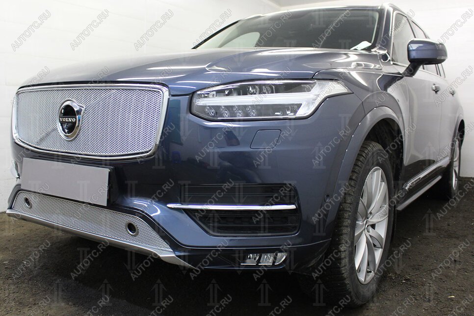 3 199 р. Защита радиатора (с парктроником) Стрелка11 Стандарт  Volvo XC90  L (2015-2019) дорестайлинг (хром)  с доставкой в г. Набережные‑Челны