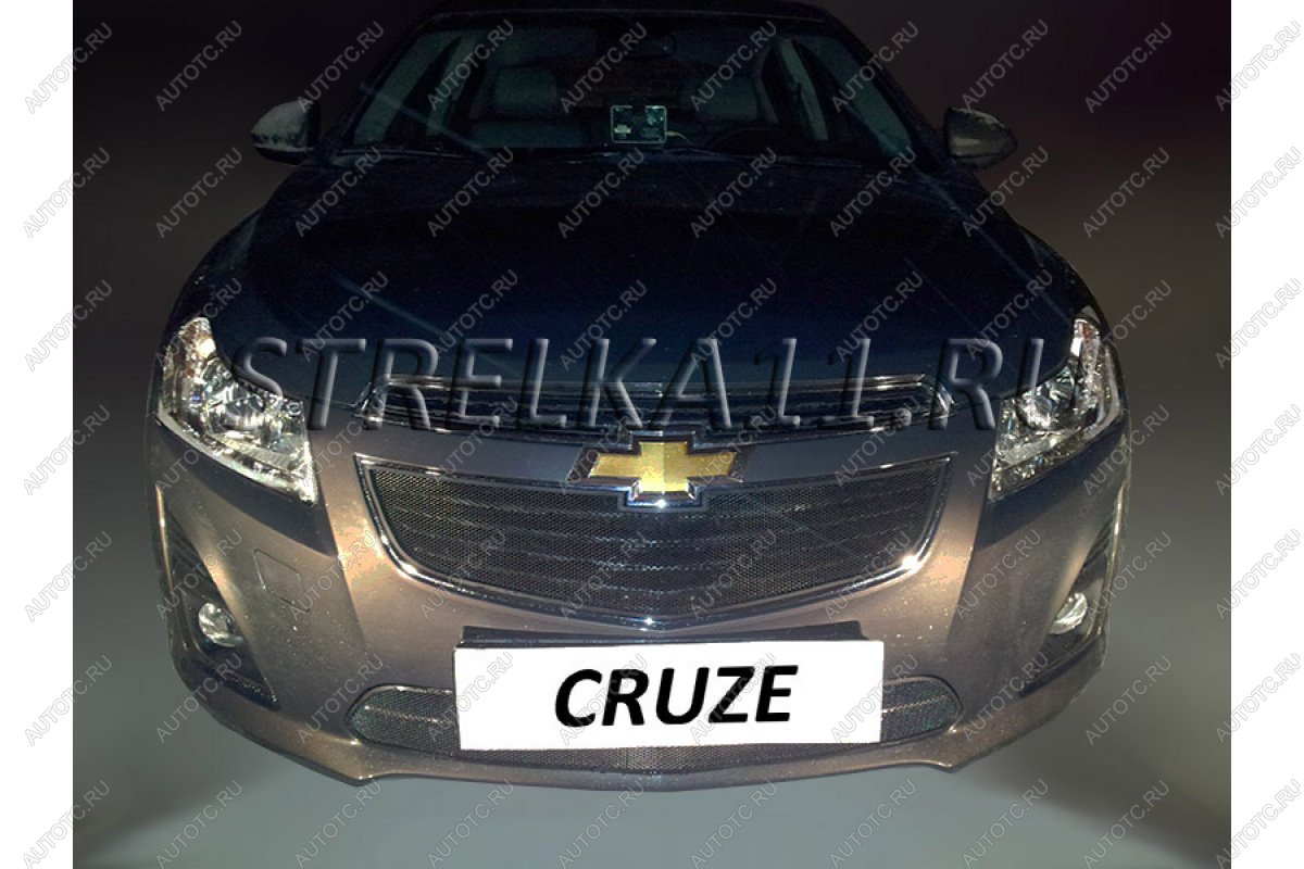 799 р. Зимняя заглушка решетки радиатора (низ) Стрелка11 Chevrolet Cruze J308 универсал рестайлинг (2012-2015) (черная)  с доставкой в г. Набережные‑Челны