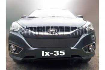 969 р. Зимняя заглушка решетки радиатора Стрелка11 Hyundai IX35 LM дорестайлинг (2009-2013) (черная)  с доставкой в г. Набережные‑Челны. Увеличить фотографию 2