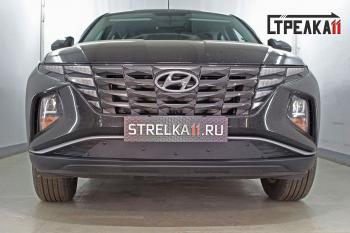 969 р. Зимняя заглушка решетки радиатора (низ) Стрелка11  Hyundai Tucson  NX4 (2020-2022) (черная)  с доставкой в г. Набережные‑Челны. Увеличить фотографию 1