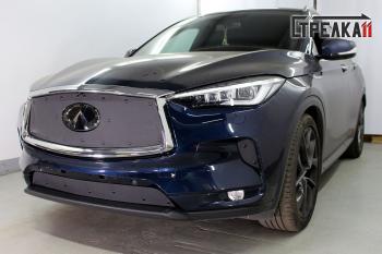 969 р. Зимняя заглушка решетки радиатора (низ) Стрелка11  INFINITI Qx50  J55 (2017-2022) (черная)  с доставкой в г. Набережные‑Челны. Увеличить фотографию 1