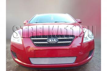 799 р. Зимняя заглушка решетки радиатора Стрелка11 KIA Ceed 1 ED дорестайлинг, хэтчбэк 5 дв. (2006-2010) (черная)  с доставкой в г. Набережные‑Челны. Увеличить фотографию 2