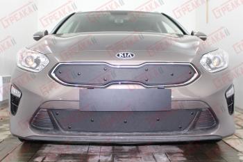 799 р. Зимняя заглушка решетки радиатора (низ с датчиком ACC) Стрелка11  KIA Ceed  3 CD (2018-2024) универсал, хэтчбэк (черная)  с доставкой в г. Набережные‑Челны. Увеличить фотографию 2