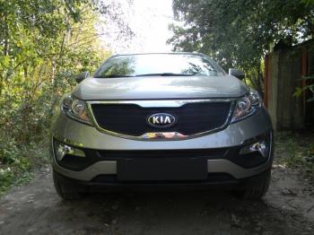 799 р. Зимняя заглушка решетки радиатора (верх) Стрелка11   KIA Sportage  3 SL (2010-2014) дорестайлинг (черная)  с доставкой в г. Набережные‑Челны. Увеличить фотографию 2