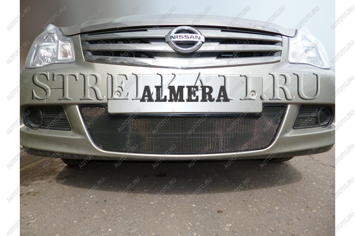 799 р. Зимняя заглушка решетки радиатора Стрелка11  Nissan Almera  G15 (2012-2019) седан (черная)  с доставкой в г. Набережные‑Челны