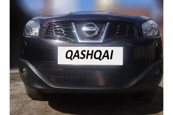 799 р. Зимняя заглушка решетки радиатора Стрелка11  Nissan Qashqai  1 (2010-2013) J10 рестайлинг (черная)  с доставкой в г. Набережные‑Челны. Увеличить фотографию 2