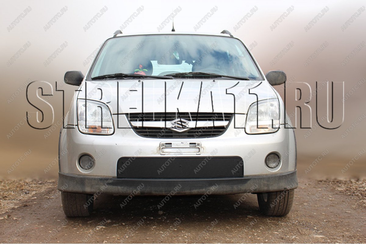 799 р. Зимняя заглушка решетки радиатора Стрелка11  Suzuki Ignis (2003-2008) (черная)  с доставкой в г. Набережные‑Челны