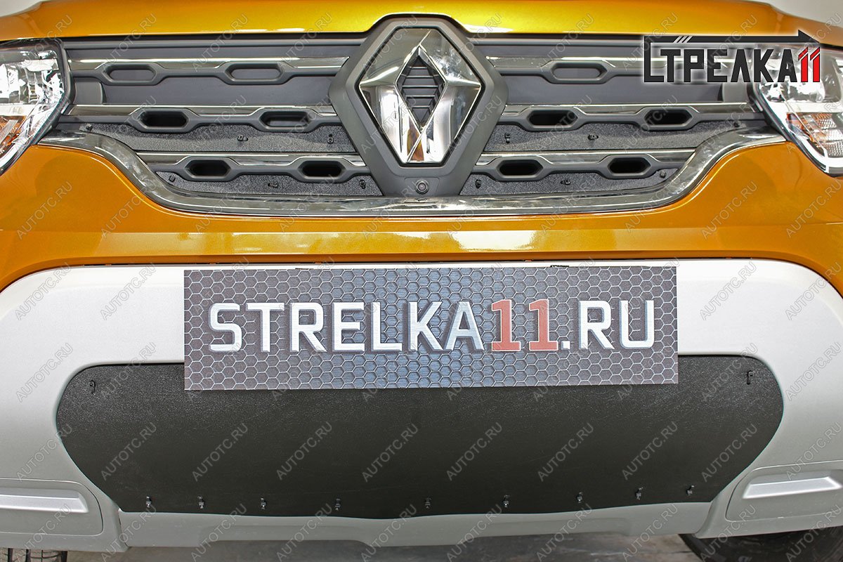 2 199 р. Зимняя защита на стяжке (низ) Стрелка11  Renault Duster  HM (2021-2024) рестайлинг (черная)  с доставкой в г. Набережные‑Челны