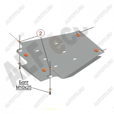 6 299 р. Защита кпп (V-5,7) ALFECO  Toyota Tundra  XK50 (2013-2024) 2-ой рестайлинг (сталь 2 мм)  с доставкой в г. Набережные‑Челны