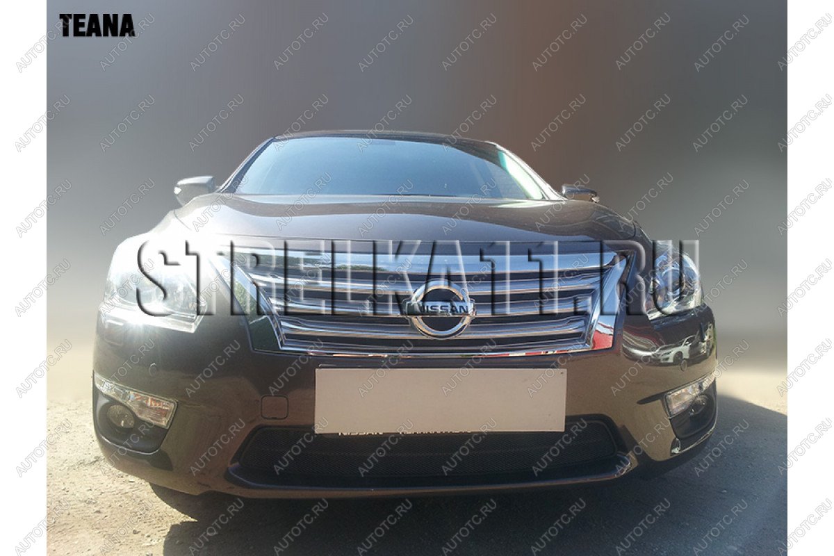 4 649 р. Защита радиатора Стрелка11 PREMIUM Nissan Teana 3 L33 дорестайлинг (2014-2020) (черная)  с доставкой в г. Набережные‑Челны