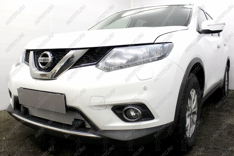 4 999 р. Защита радиатора (с парктроником) Стрелка11 PREMIUM  Nissan X-trail  3 T32 (2013-2018) дорестайлинг (хром)  с доставкой в г. Набережные‑Челны