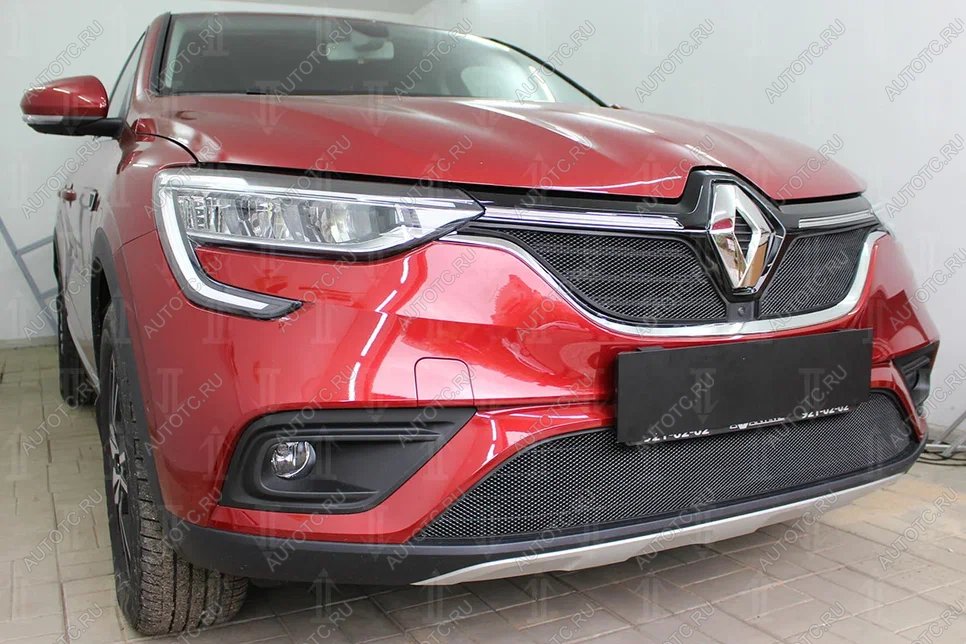 7 299 р.  Защита радиатора (верх, 2 части) Стрелка11 PREMIUM  Renault Arkana (2019-2024) (черная)  с доставкой в г. Набережные‑Челны