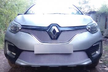 5 399 р. Защита радиатора (низ) Стрелка11 PREMIUM  Renault Kaptur (2016-2025) дорестайлинг, рестайлинг (хром)  с доставкой в г. Набережные‑Челны. Увеличить фотографию 2