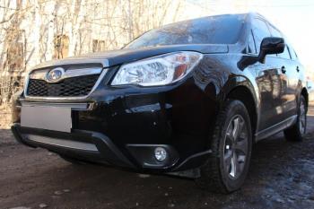 4 199 р. Защита радиатора (низ) Стрелка11 PREMIUM Subaru Forester SJ дорестайлинг (2012-2016) (хром)  с доставкой в г. Набережные‑Челны. Увеличить фотографию 2