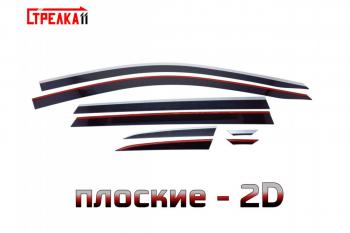 8 949 р. Дефлекторы окон 2D с хром накладками Стрелка11  Jetta VS7 (2019-2025) (черные)  с доставкой в г. Набережные‑Челны. Увеличить фотографию 1