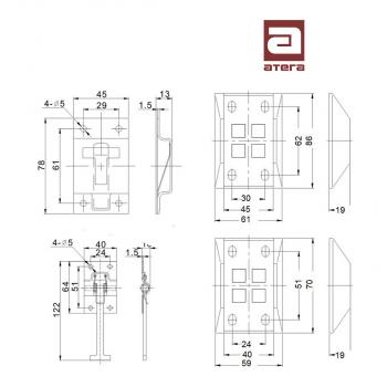 359 р. Фиксатор двери фургона Т-образный (122 мм, оцинкованная сталь) Nissan Caravan E25 E25 правый руль (2001-2012)  с доставкой в г. Набережные‑Челны. Увеличить фотографию 6