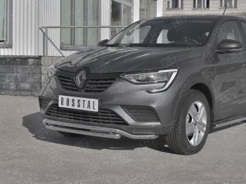 16 999 р. Защита переднего бампера (2 трубы Ø42 мм, нержавейка) SLITKOFF Renault Arkana (2019-2025)  с доставкой в г. Набережные‑Челны. Увеличить фотографию 2