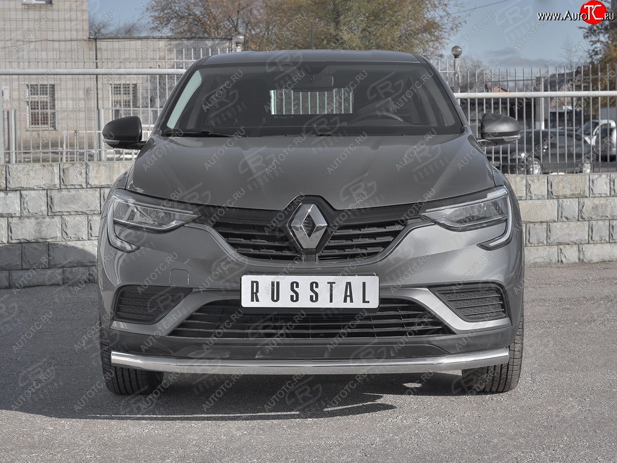 15 299 р. Защита переднего бампера (Ø 63 мм, нержавейка) SLITKOFF  Renault Arkana (2019-2024)  с доставкой в г. Набережные‑Челны